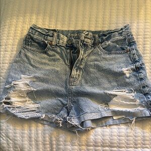 American Eagle Outfitters Women's Blue Distressed Denim Shorts